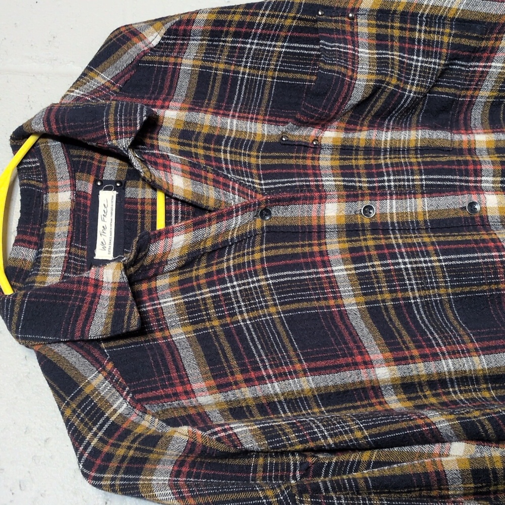 We the Free Hidden-Valley Oversized Button Down Plaid Shirt, XS, Boho Grunge 90s - Picture 4 of 7
